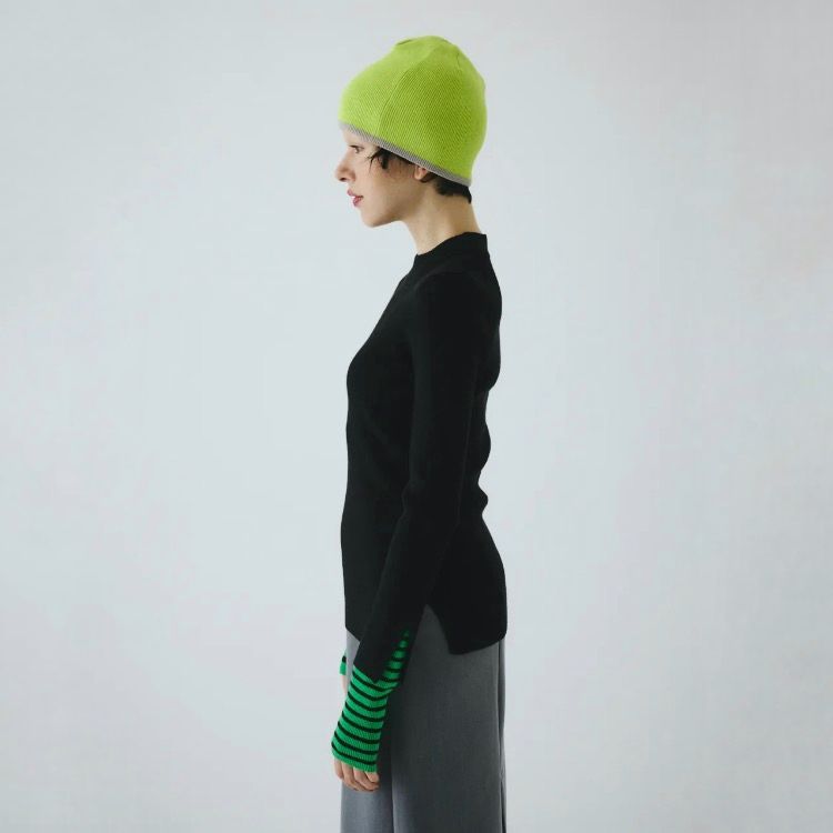 【残り一点】Border Double Cuff Knit Top