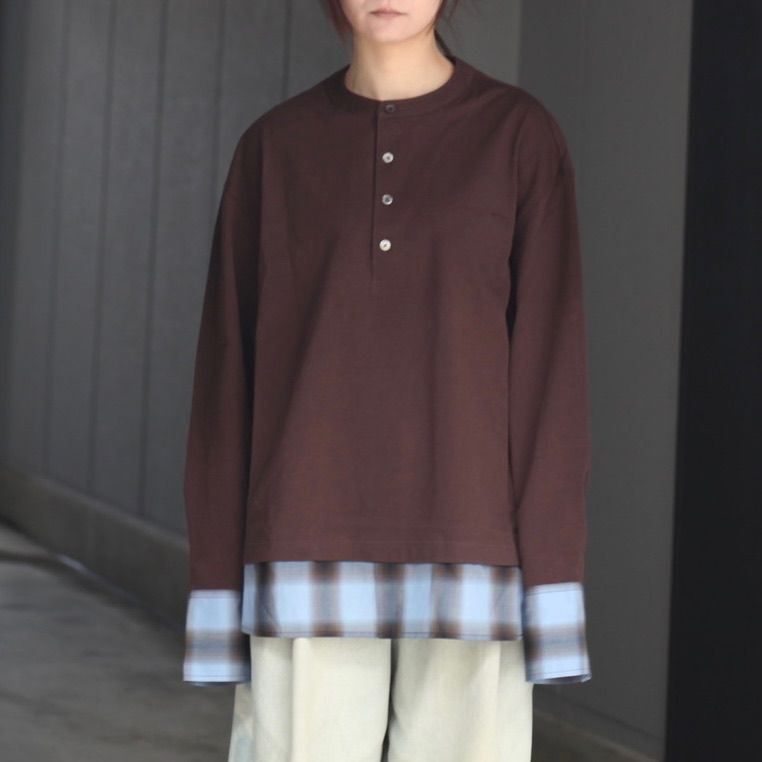【残り一点】2in1 Long Sleeve Tee with Check