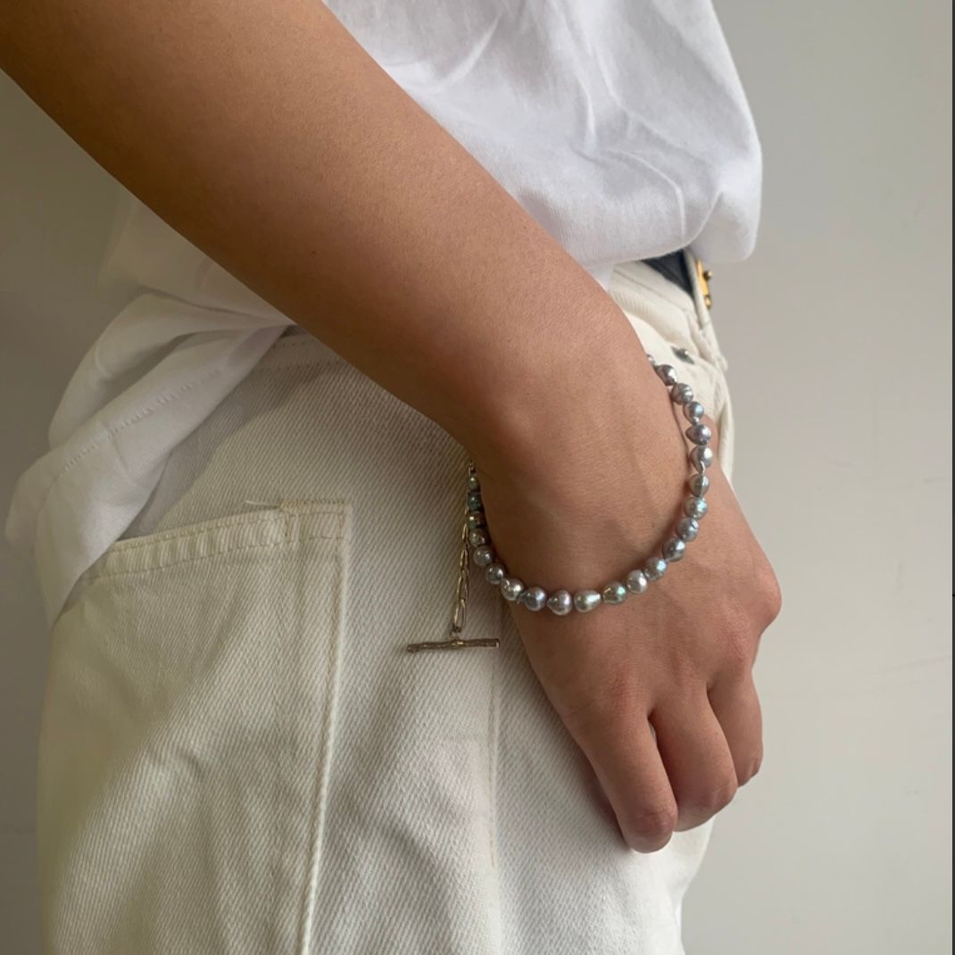 【お取り寄せ注文可能】Gray Akoya Baroque Bracelet Anklet