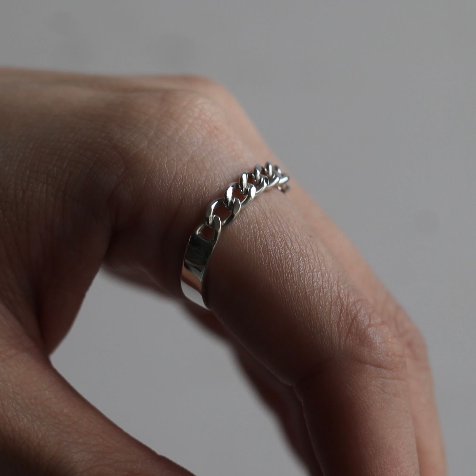【残り一点】Curb Chain Narrow ID Ring(4.1mm)