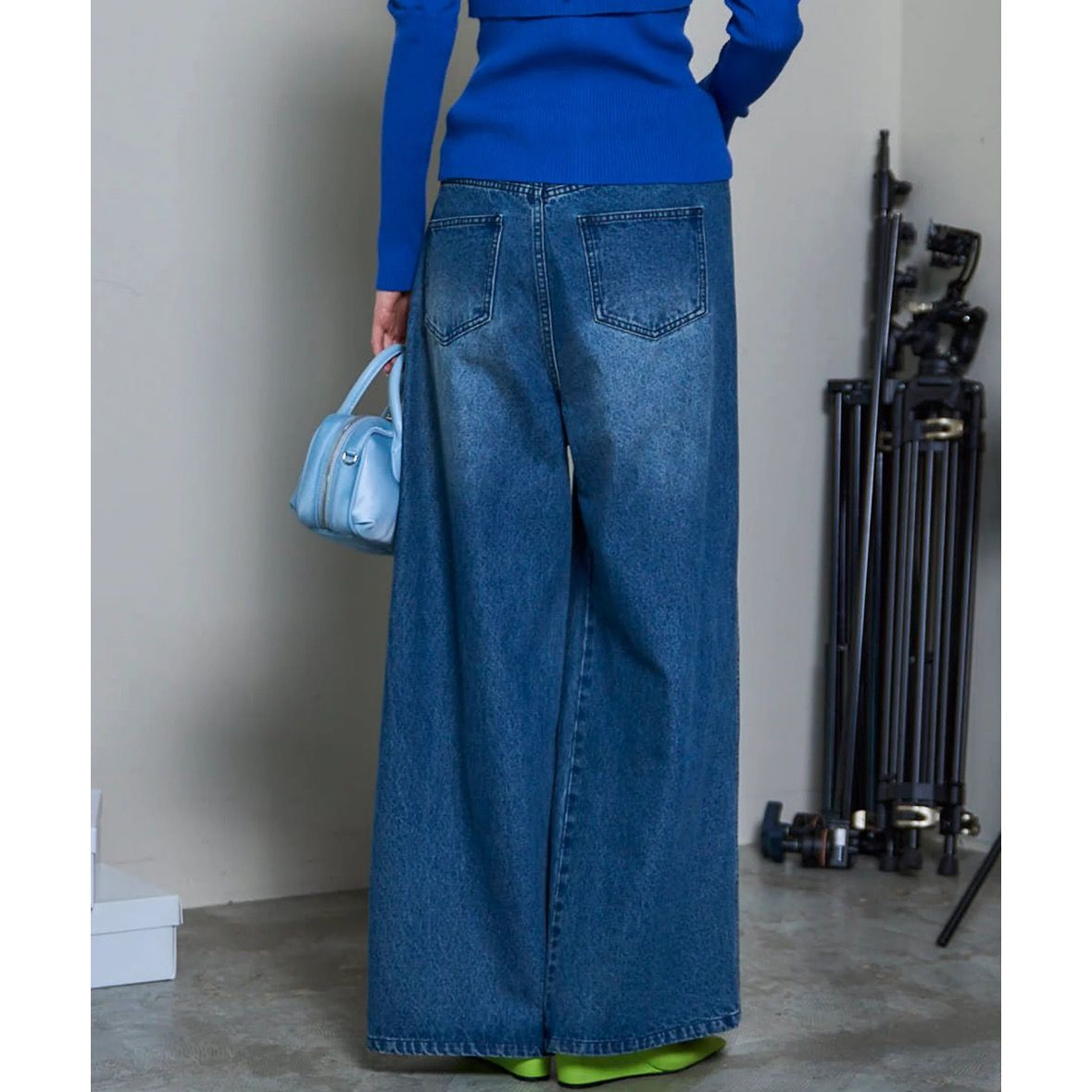 【残り一点】2way Asymmetry Tuck Denim