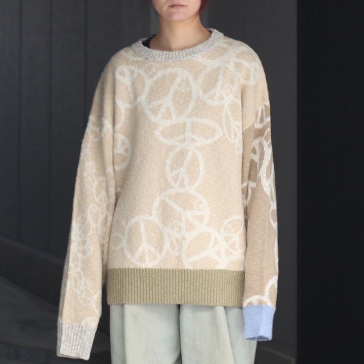 【残り一点】 Peace Crewneck Knit