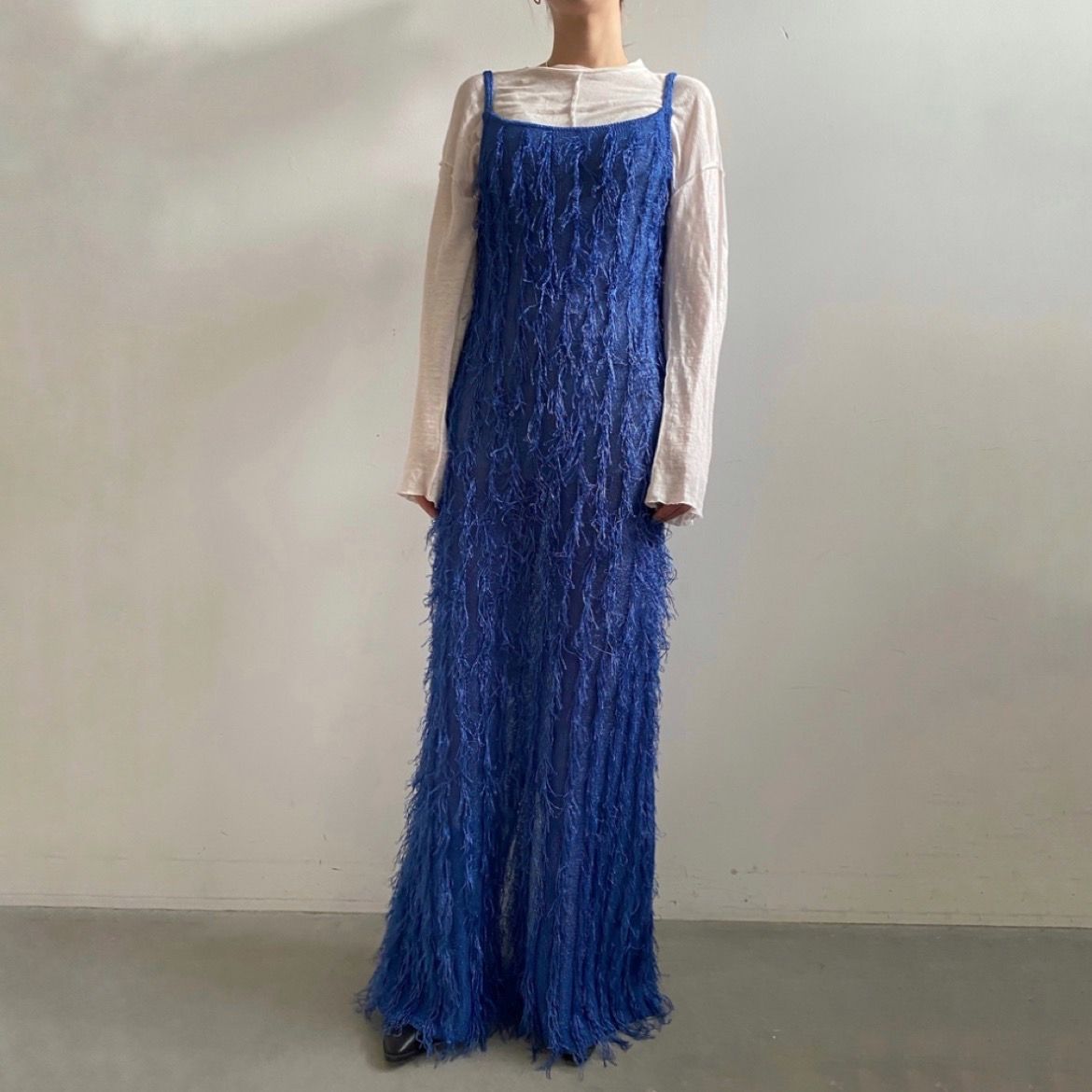 【残り一点】Bright Loop Fringe Cami Dress