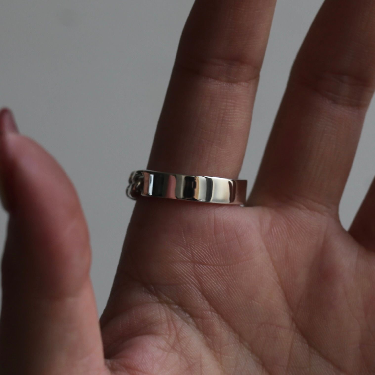 【残り一点】Curb Chain Narrow ID Ring(5.5mm)