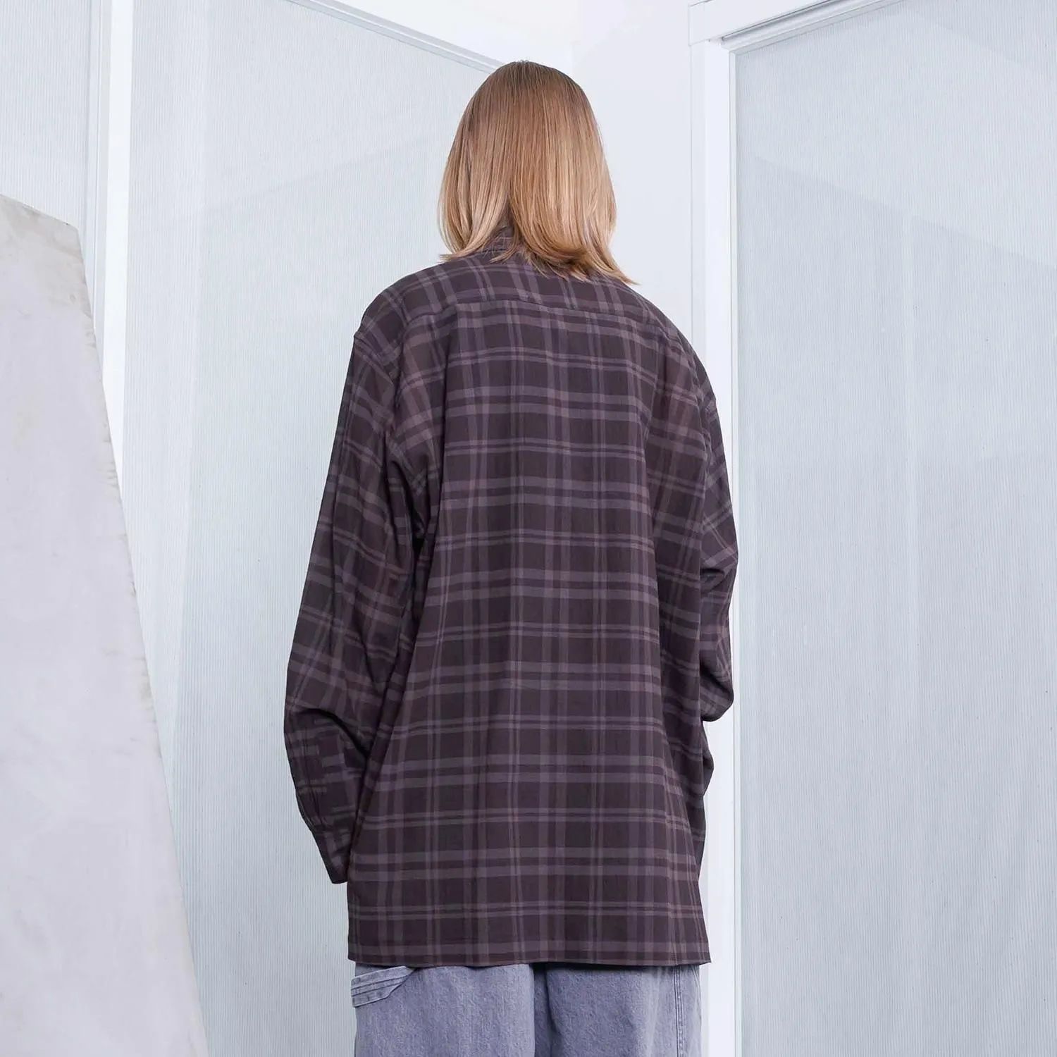 【残り一点】シアーコットンオープンカラーL/Sシャツ