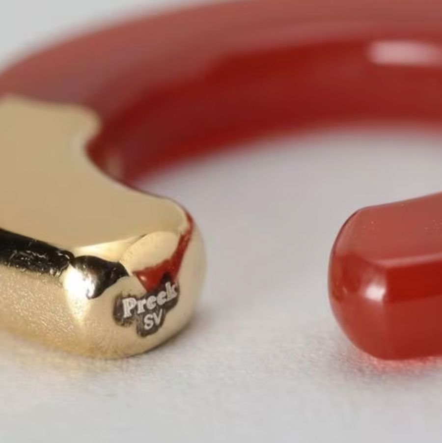 【残り一点】Ukishima Red Agate Ear Cuff(片耳用）