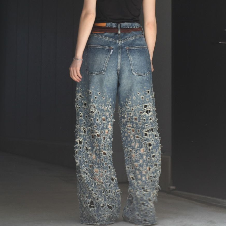 SUGARHILL - 【残りわずか】Crashed Modern Denim Wide Trousers 