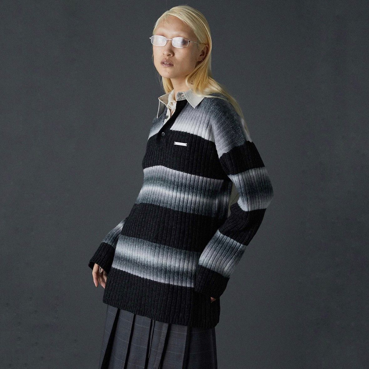 【残り一点】Blur Border Rugger Knit