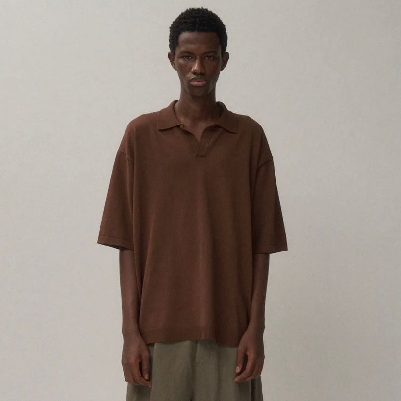 【残り一点】Fine Ice Cotton Skipper Polo Sweater