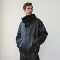 【残り一点】Lamb Nappa Leather Zipped Hooded Parka(RAUSU)