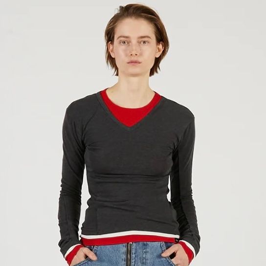 【残り一点】ダブルネックレイヤードトップ