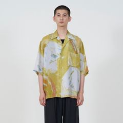 【残り一点】Flower Printed Open Collar Shirt