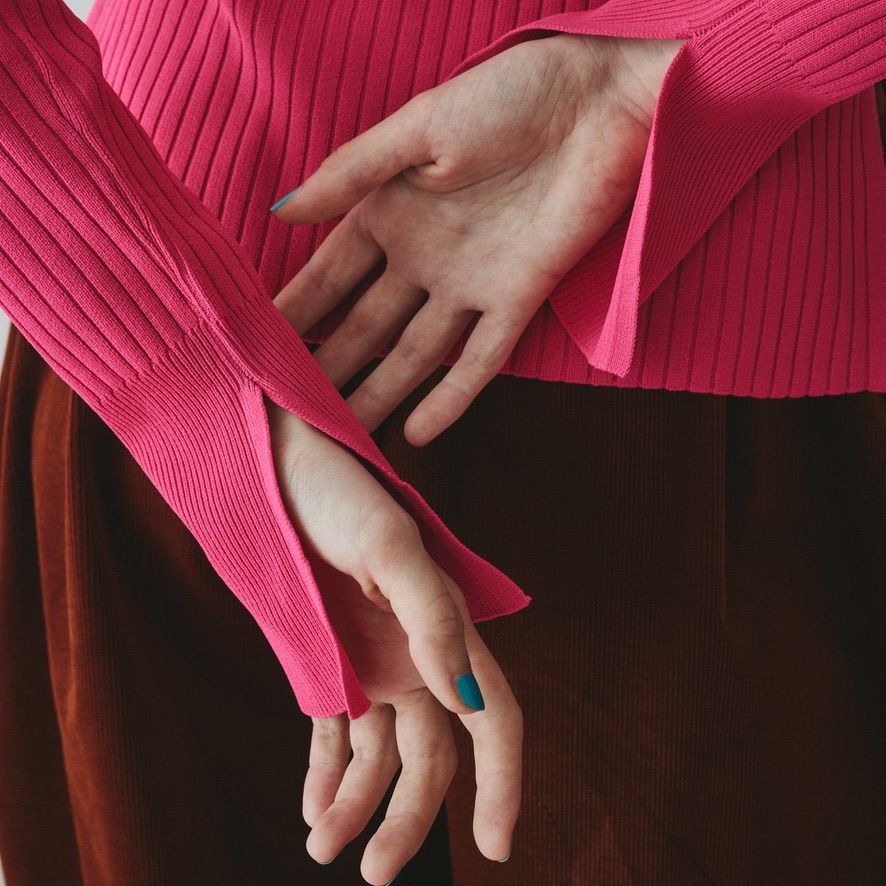 【残り一点】Stand Collar Knit Top