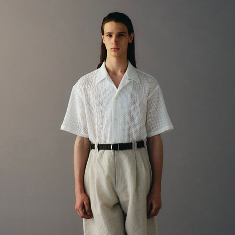 【残り一点】Embroidery Open Collar Shirt