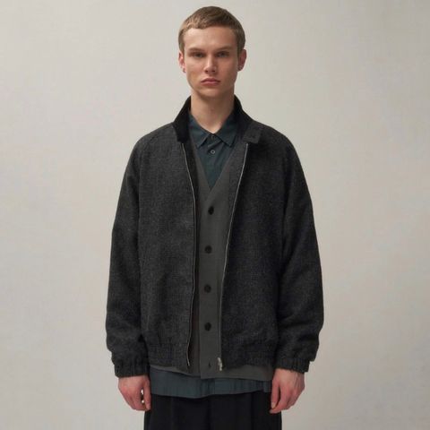 【残り一点】Alpaca Hound Tooth Harrington Jacket