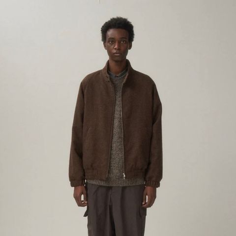 【残り一点】Alpaca Hound Tooth Harrington Jacket