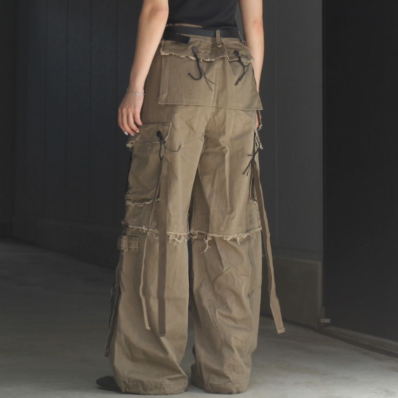 【残り一点】Slash Seam Twist Cargo Pants(AGED TWILL)