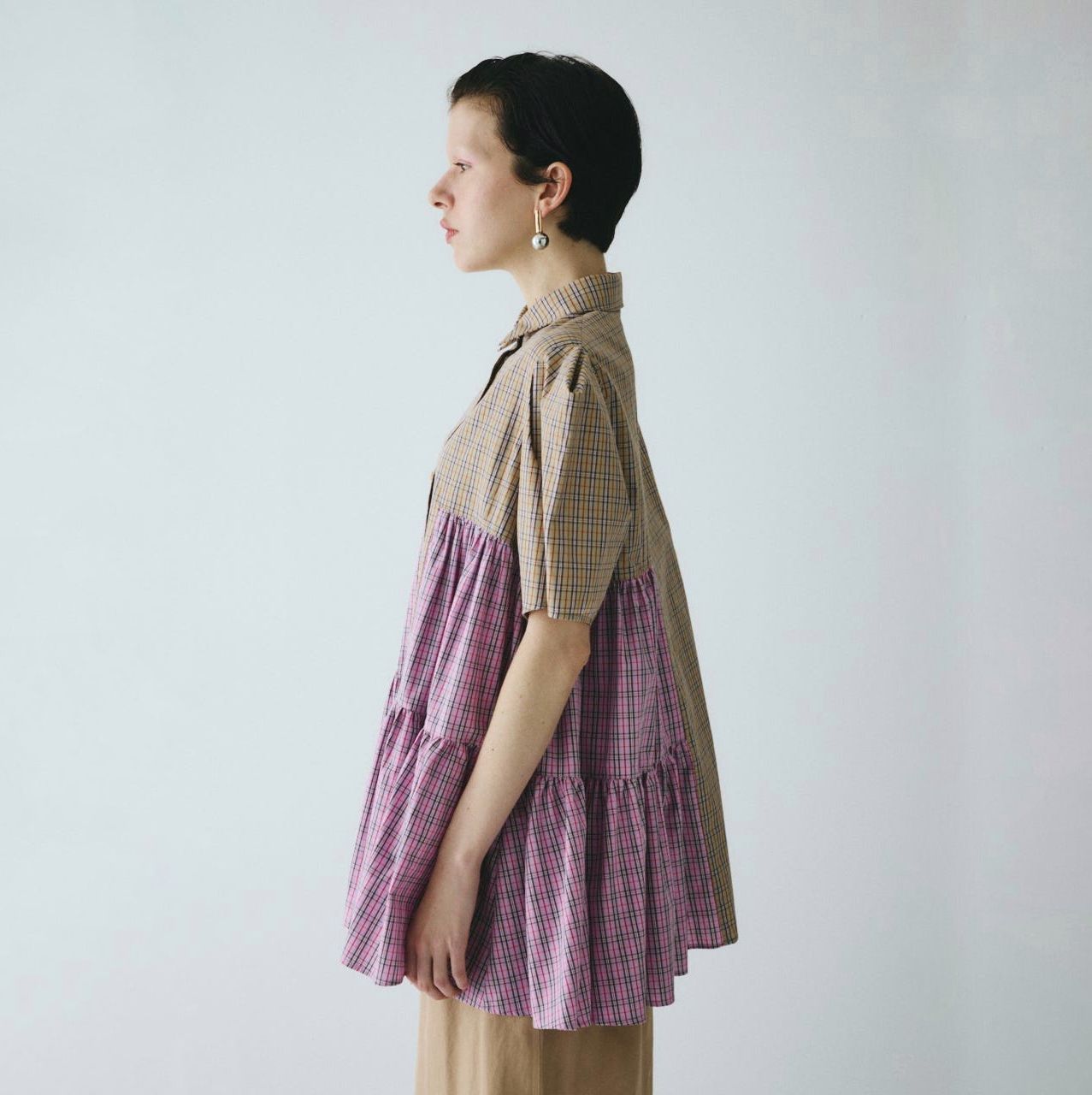 【残り一点】Side gather Aline blouse