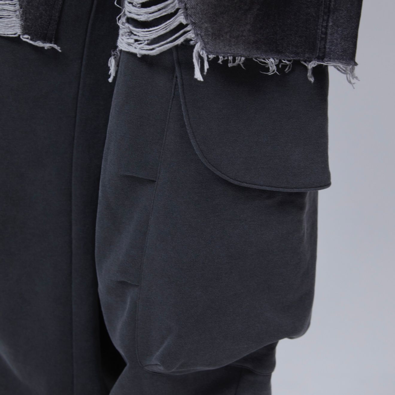 【残り一点】Unisex Rugged Denim-inset Sweat Pants