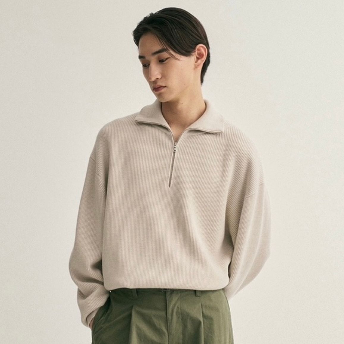 【残り一点】Volume Half Zip Up Knit