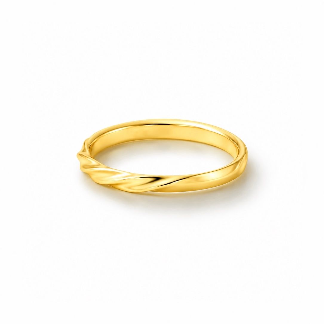 【お取り寄せ注文可能】Half Twist Ring M(K18 YELLOW GOLD)