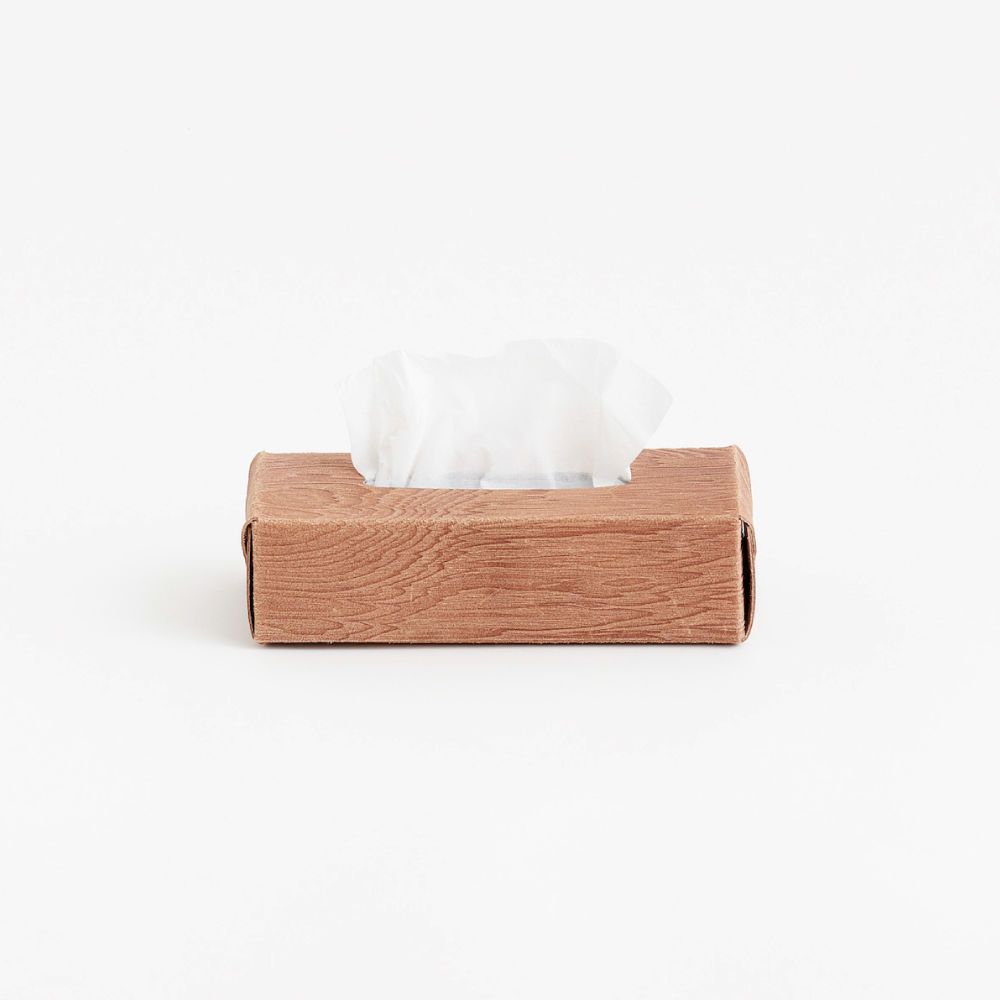 【残り一点】Plywood Leather Tissue Box Case