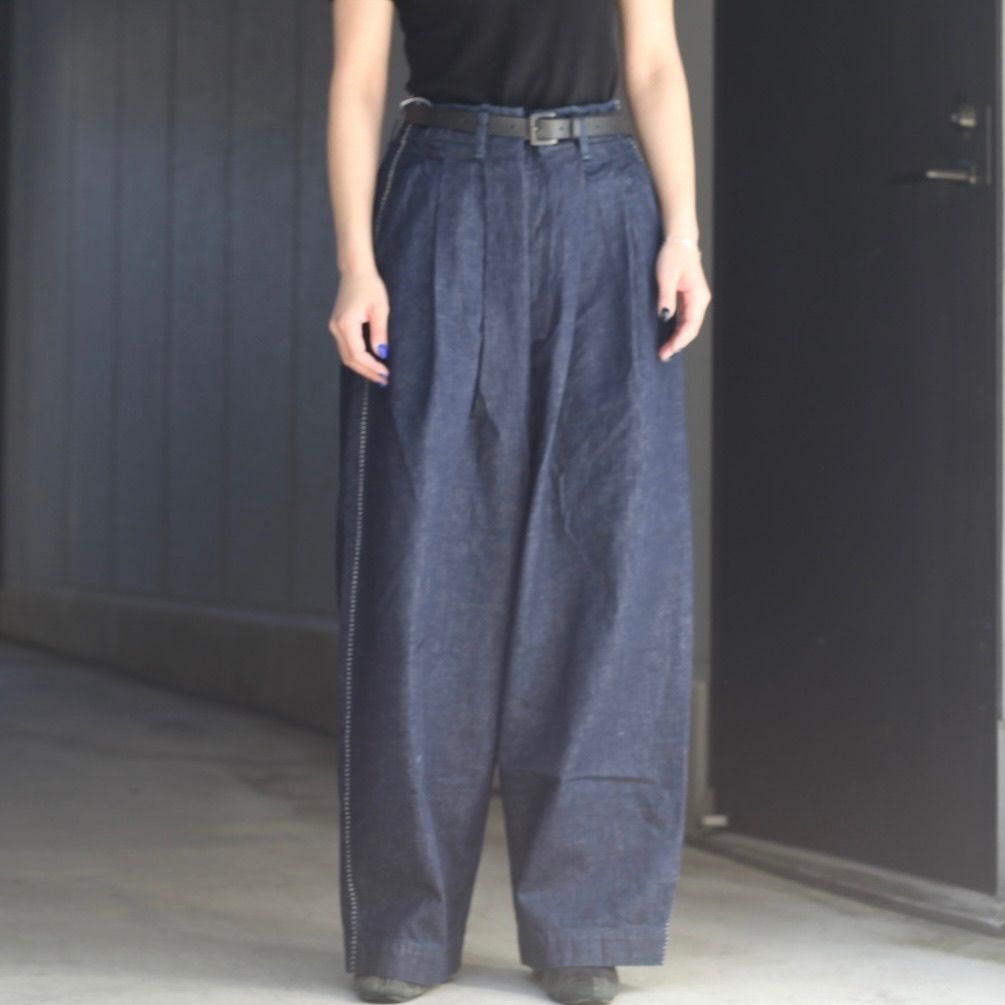 【残り一点】12.5OZワイドデニムパンツ(NO PRINT_ONE WASH)