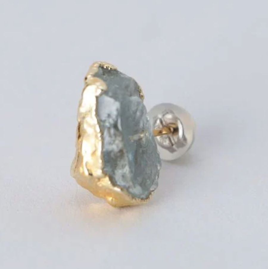 【お取り寄せ注文可能】Rough Stone Aquamarine Earrings(両耳用）