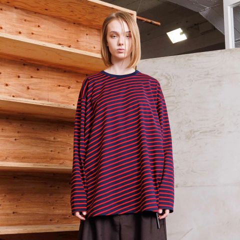 【残り一点】オーバーサイズボーダーL/S Tee