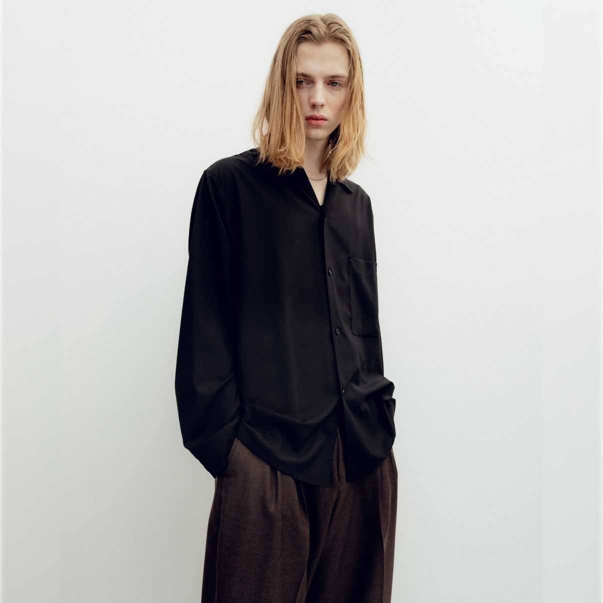 【残り一点】Wool Open Collar Shirt