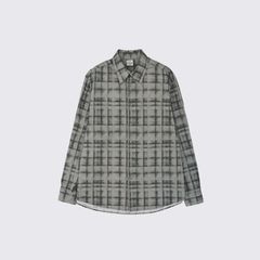【残り一点】Plaid Cotton Typewriter Loose Fit Shirt