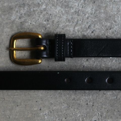 【残りわずか】Stitched Pattern Belt(BLACK×BRASS)