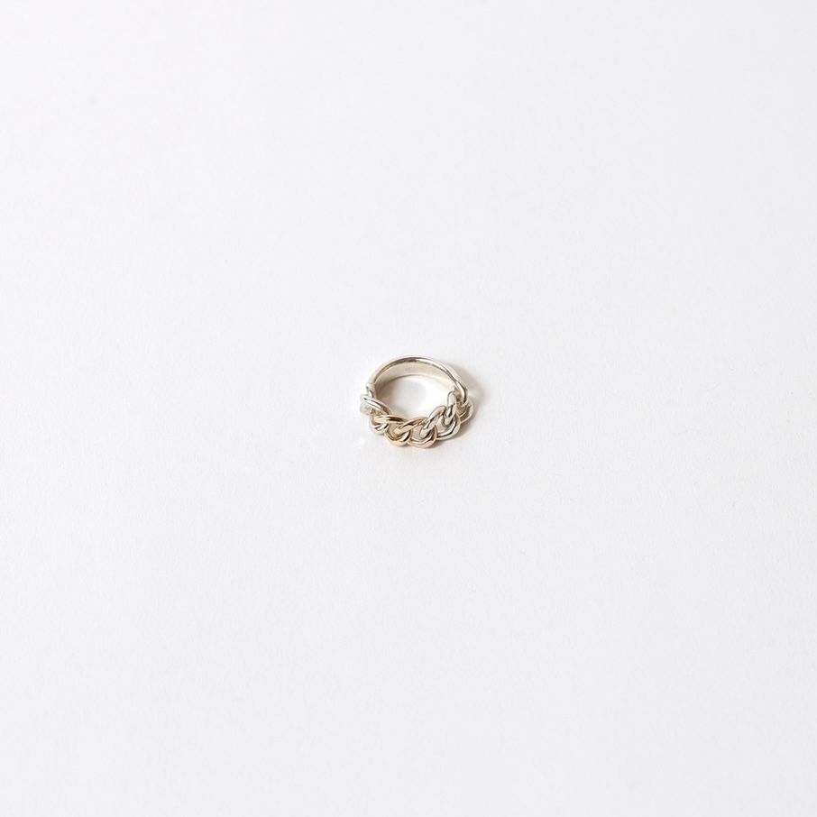 【お取り寄せ注文可能】Curb Chain ID Ring(10K GOLD×WHITE)