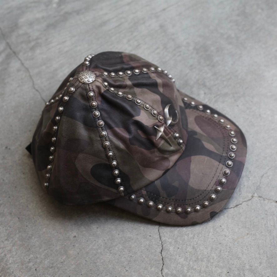 【残り一点】Studded Camo Leather Cap