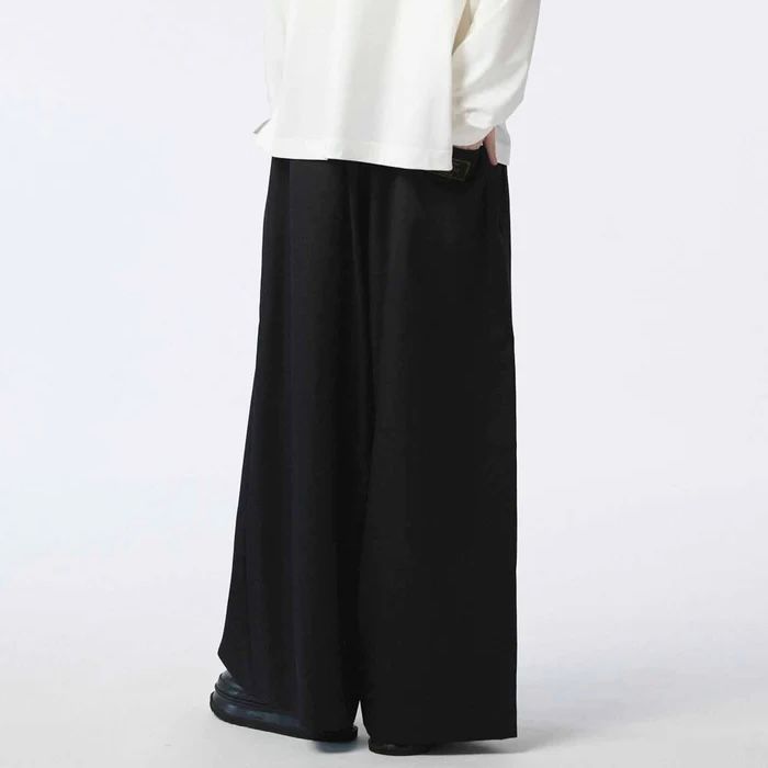 【残り一点】72/2 4Colors Chambray Wool Baggy Wide Pants