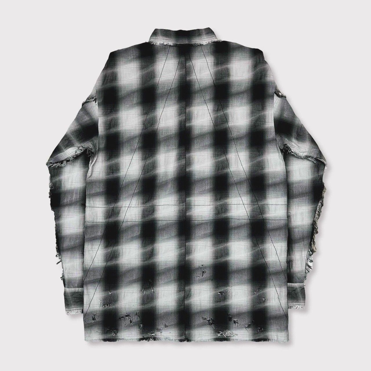 トップス Slash Seam Ombre Check Shirt(DRUNK) ー］Minus(マイナス)のSlash Seam Ombre Check Shirt DRUNK RED
