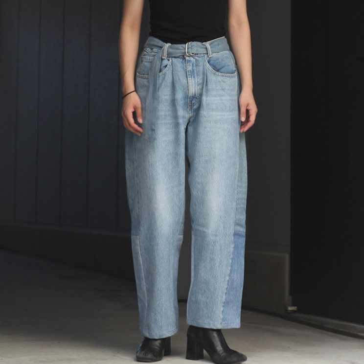 SEEALL - 【残り一点】Reconstructed Belted Baggy Denim_2(M 