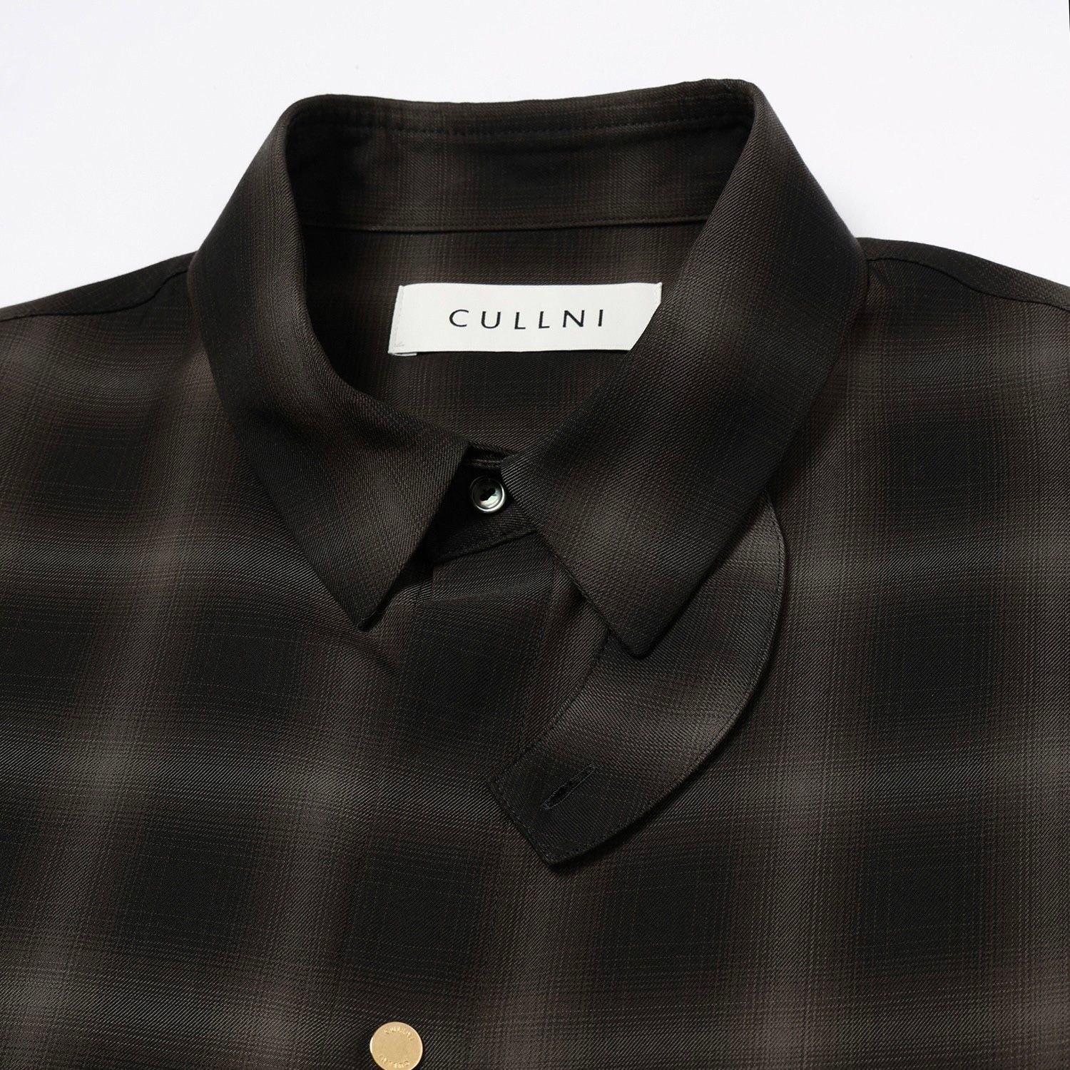 【残り一点】Ombre Check Chin Tab Long Sleeve Shirt