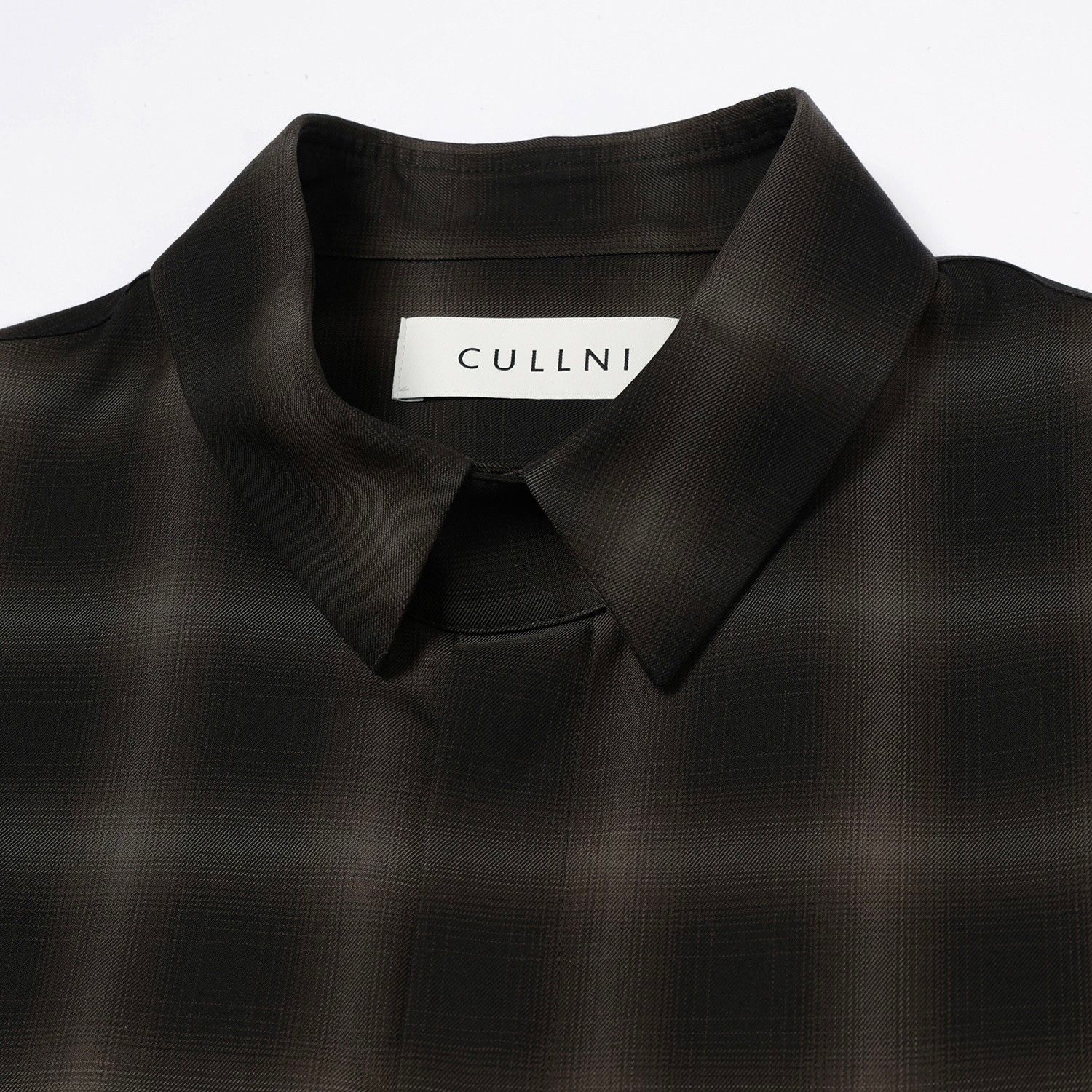 【残り一点】Ombre Check Chin Tab Long Sleeve Shirt