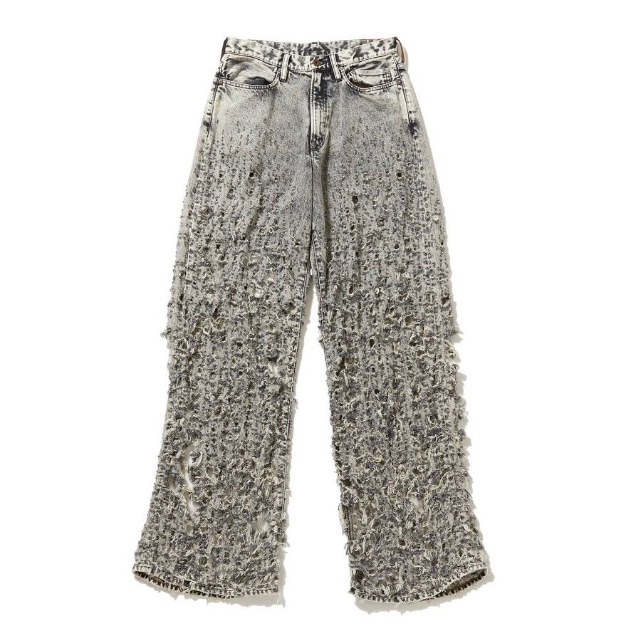 SUGARHILL - 【残りわずか】Crashed Black Modern Denim Wide Trousers 