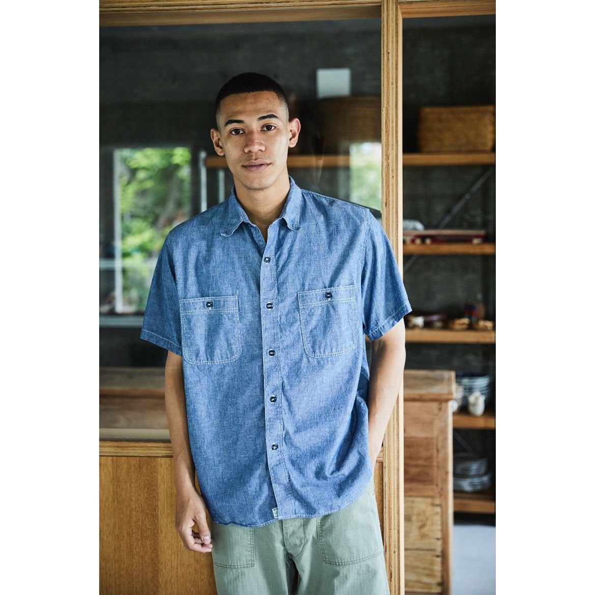 【残り一点】Short Sleeve Chambray Work Shirt