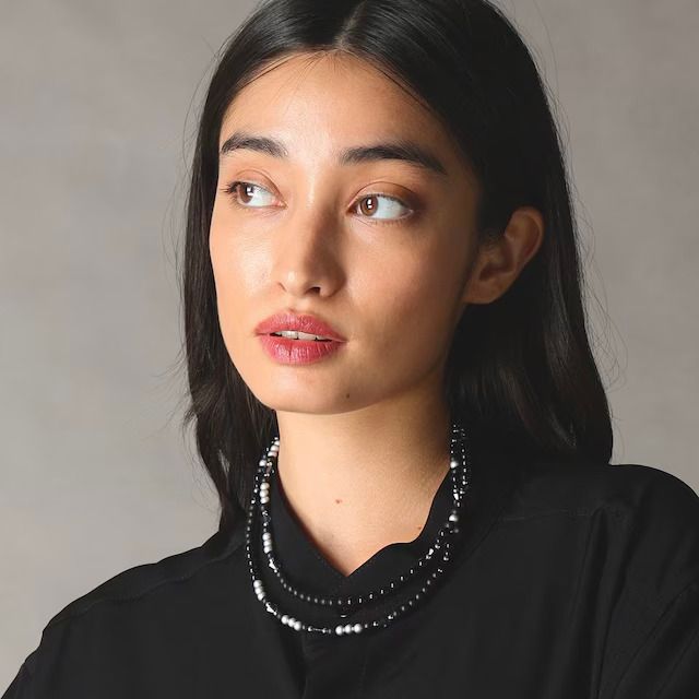 【残り一点】ビーズネックレス(BLACK)