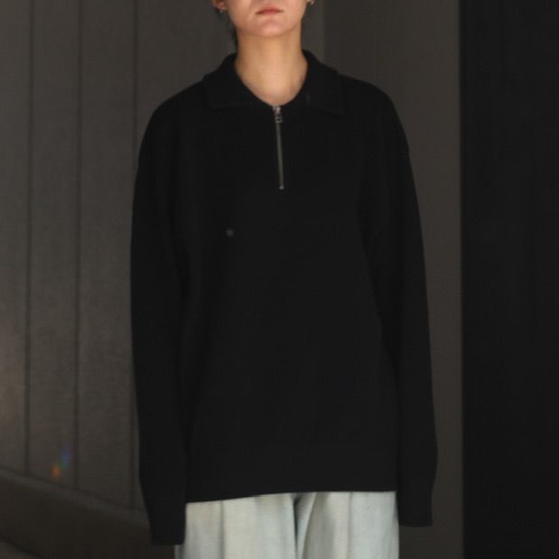【残りわずか】Moss Stitch Half Zip Polo