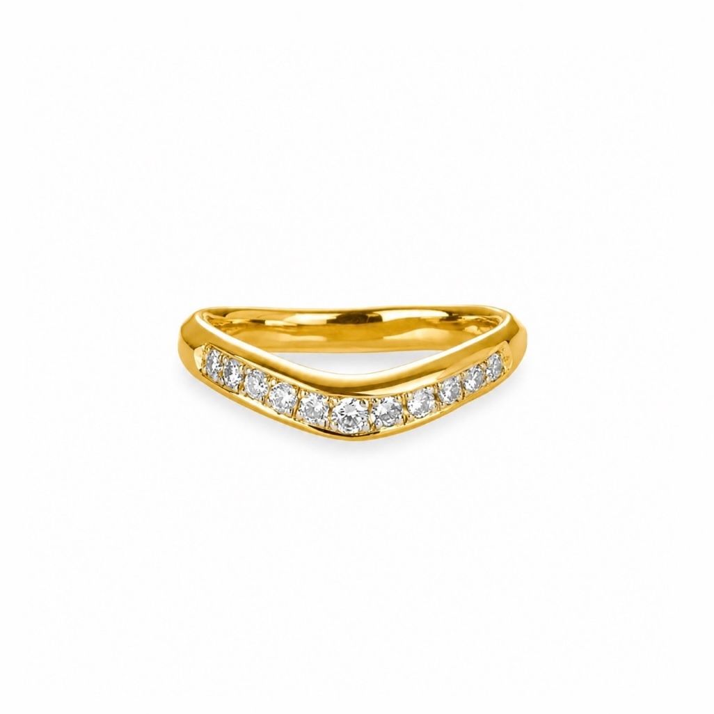 【お取り寄せ注文可能】Longtemps Ring M W / Half Dia(K18 YELLOW GOLD)