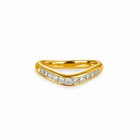 【お取り寄せ注文可能】Longtemps Ring M W / Half Dia(K18 YELLOW GOLD)