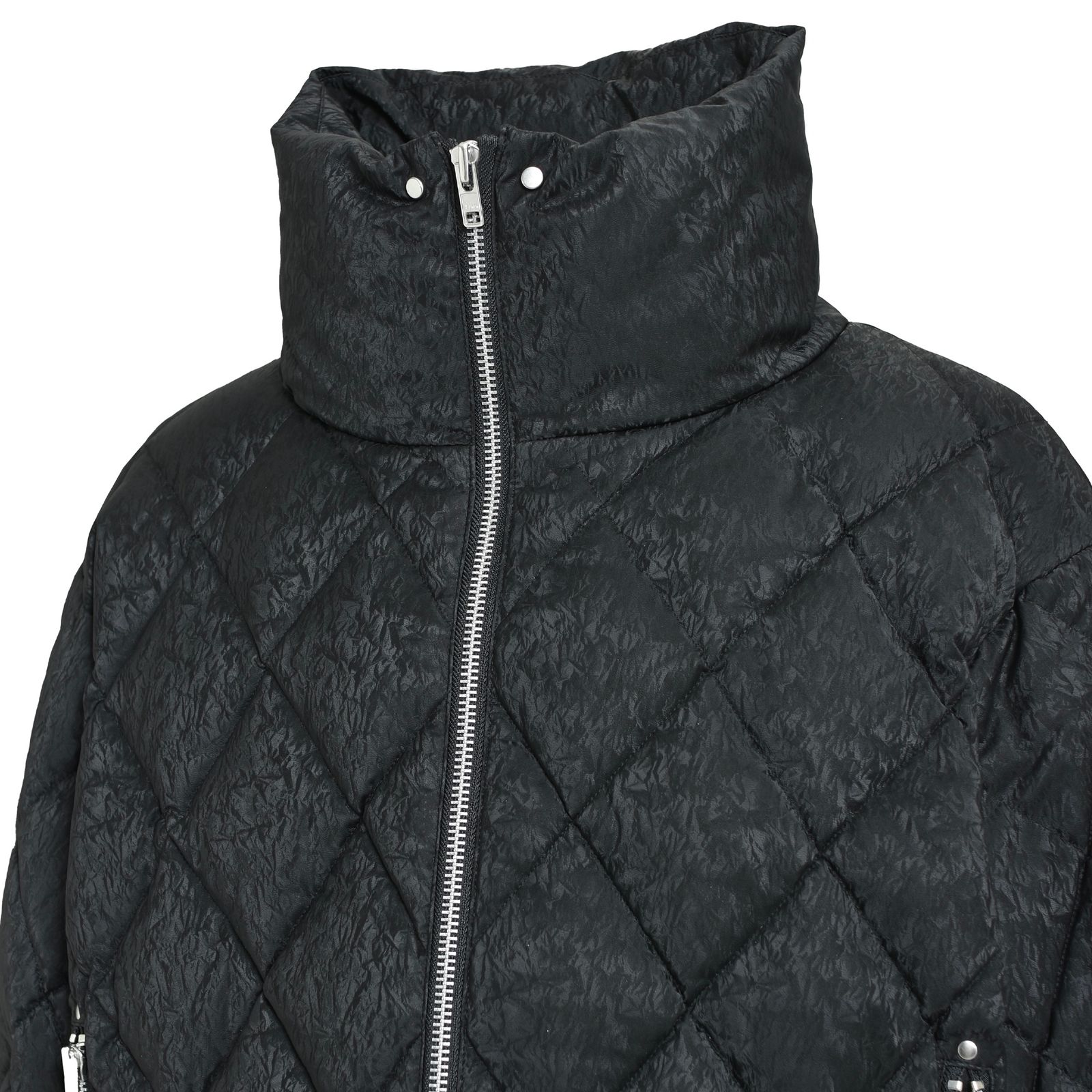 【残り一点】Faux Leather Shiny Quilting Down Jacket