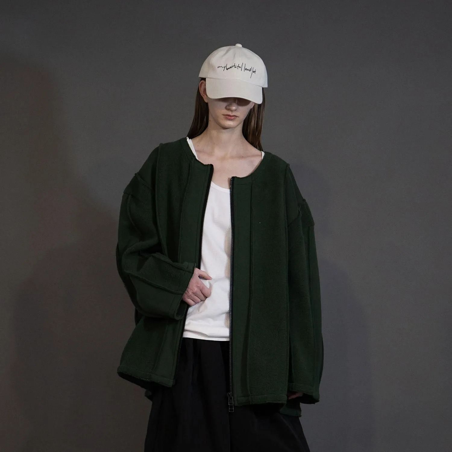 マイビューティフルランドレット　ビッグカーディガン　サイズ0 my beautiful landlet - 【残り一点】ブラッシュドフレンチ
