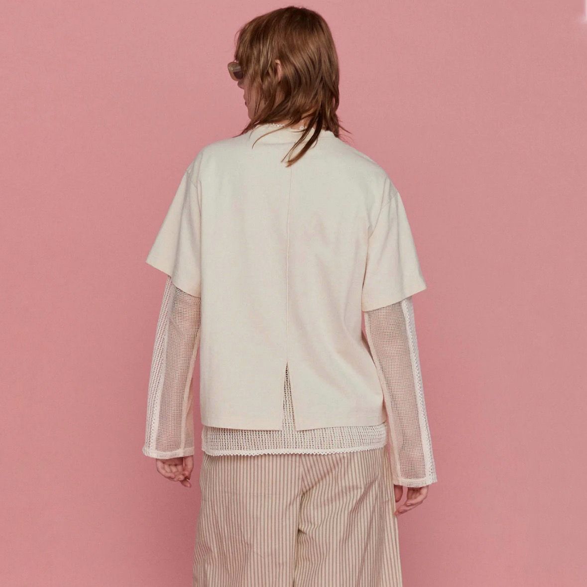 【残り一点】Multiway Mesh Fabric Layered Tee