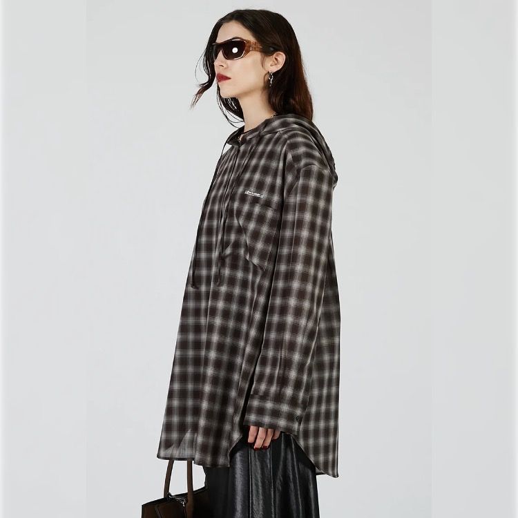 【残り一点】Hoodie Check Shirt