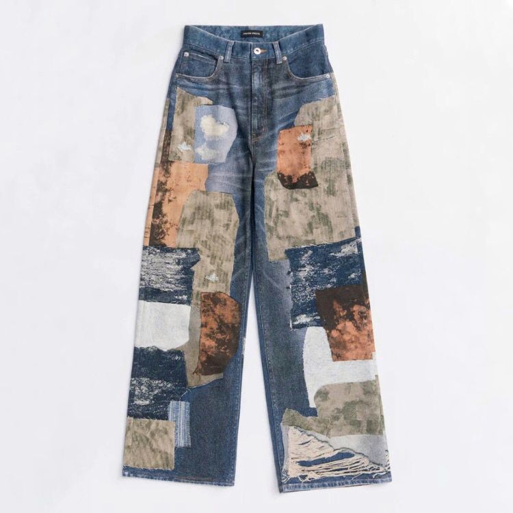 【残り一点】Patchwork Print Denim